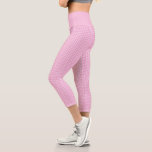 Girly Pink 60s Gingham Plaid Checkered Pattern Capri Leggings