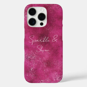 Girly Pink Abstract Glitz Glam Glitter iPhone 16 Pro Case