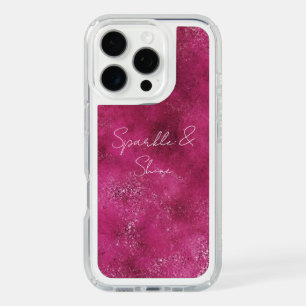 Girly Pink Abstract Glitz Glam Glitter iPhone 16 Pro Case