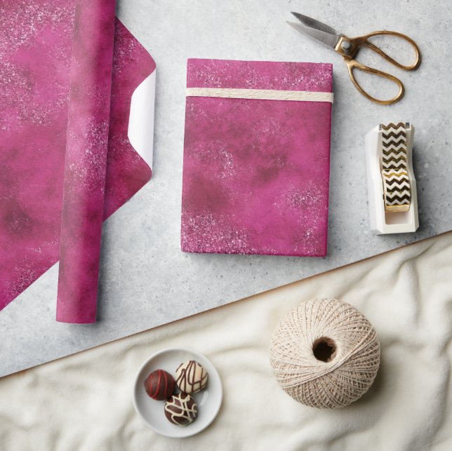 Girly Pink Abstract Glitz Glam Glitter Wrapping Paper (Crafts)