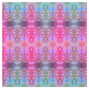 Girly Pink Abstract Watercolor Boho Pattern Fabric