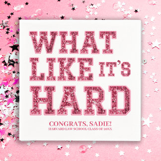Girly Pink Aesthetic Law School Graduation Decor Napkins