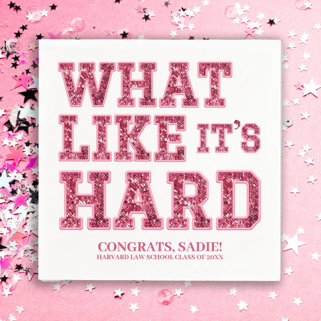 Girly Pink Aesthetic Law School Graduation Decor Napkins (Creator Uploaded)