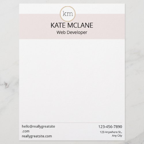 GIRLY Pink Aesthetic Professional Template Letterhead