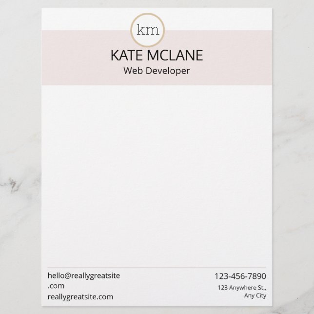 GIRLY Pink Aesthetic Professional Template Letterhead (Front)
