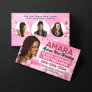 Girly Pink African Hair Braiding Photo Braider Business Card
