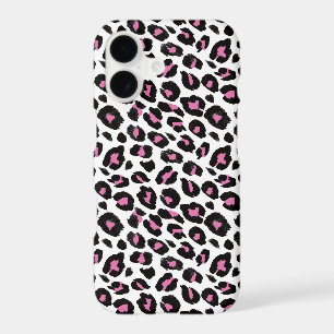 Girly Pink and Black Leopard Print iPhone 17 Case