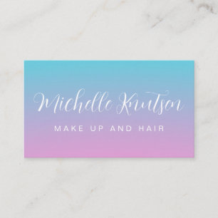 Girly Pink and blue Makeup Artist Hair Salon  Business Card