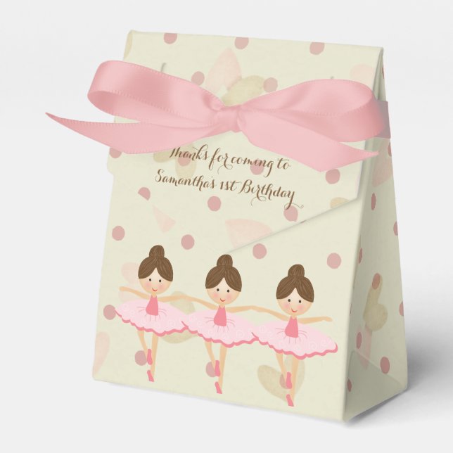 Girly Pink and Dreamy Ballerina Favor Boxes (Front Side)