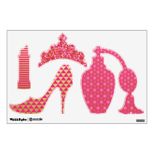Girly Pink and Gold Fashion Wall Decals