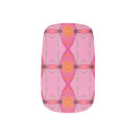 Girly Pink and Orange Geometric Pattern Minx Nail Art