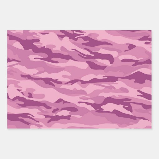 Girly Pink And Purple Camouflage Camo Pattern Wrapping Paper Sheets ...