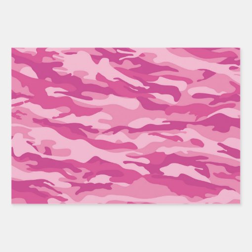 Girly Pink And Purple Camouflage Camo Pattern Wrapping Paper Sheets ...