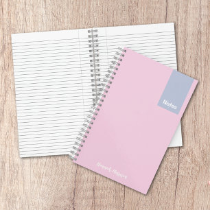 Girly Pink and Purple Monogrammed Full Name Notes Notebook