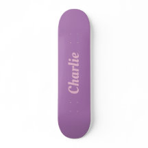Girly pink and purple personalized name skateboard