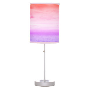 Girly Pink and Purple Tropical Sunset  Table Lamp