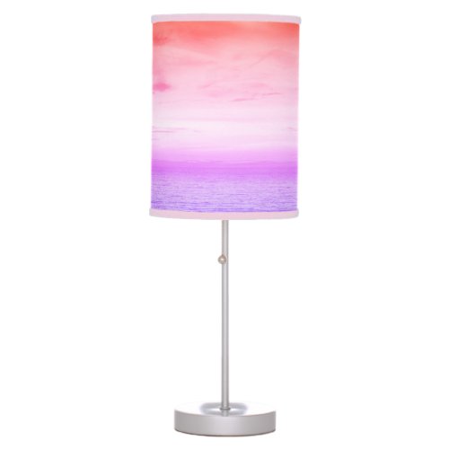 Girly Pink and Purple Tropical Sunset  Table Lamp