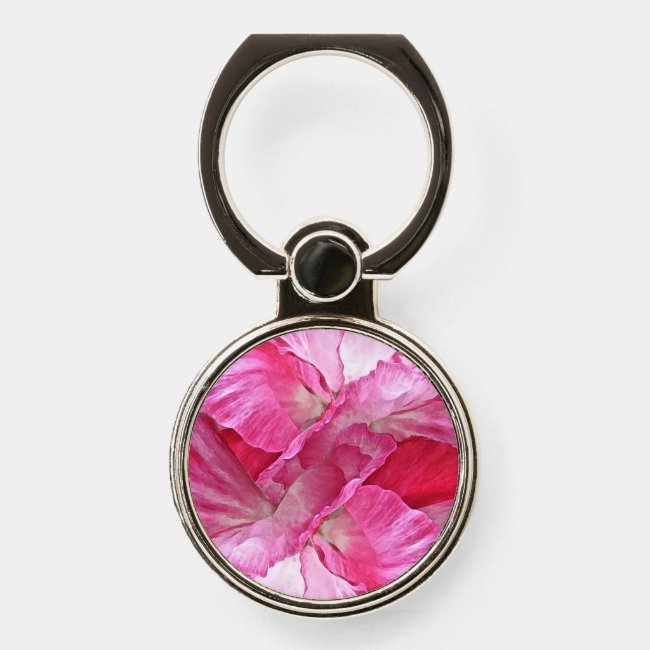 Girly Pink and Red Poppy Flowers Phone Ring Holder