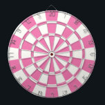 Girly Pink And White Dart Board<br><div class="desc">Girly Pink And White Dart Board</div>