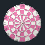 Girly Pink And White Dart Board<br><div class="desc">Girly Pink And White Dart Board</div>