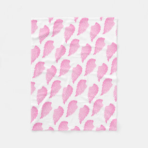 Girly Pink Angel Wings Fleece Blanket