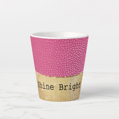 Girly Pink Animal Glam Gold Sparkle  Latte Mug
