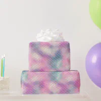 Metallic Iridescent Rainbow Pink Aqua Purple Girly Wrapping Paper