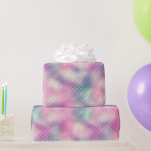 Girly Pink Aqua Gold Mermaid Wrapping Paper