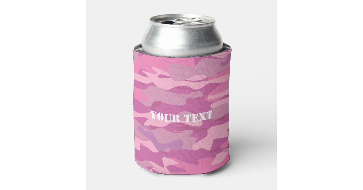 Girly Pink Army Camo Camouflage Color Can Cooler Zazzle Com
