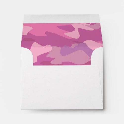 Girly pink army camo camouflage liner envelopes