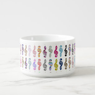 Girly Pink Aztec Chevon Music Note Treble Clef Bowl