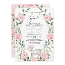 Girly Pink Baby Lamb Shower By Mail Quarantine Invitation