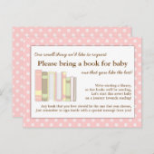Girly Pink Baby Shower Book Insert Request Card (Front/Back)