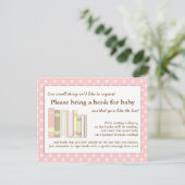 Girly Pink Baby Shower Book Insert Request Card (Standing Front)