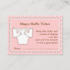 Girly Pink Baby Shower Diaper Raffle Ticket Insert