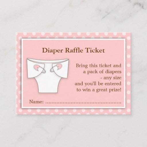 Customizable Girly Pink Baby Shower Diaper Raffle Ticket Insert Business Card Templates