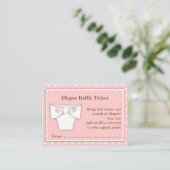Girly Pink Baby Shower Diaper Raffle Ticket Insert (Standing Front)