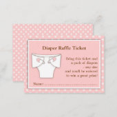 Girly Pink Baby Shower Diaper Raffle Ticket Insert (Front/Back)