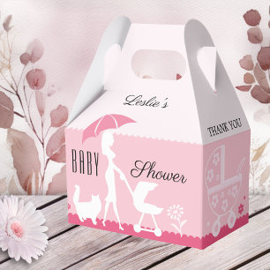 Girly Pink Baby Shower Thank You Favor Box