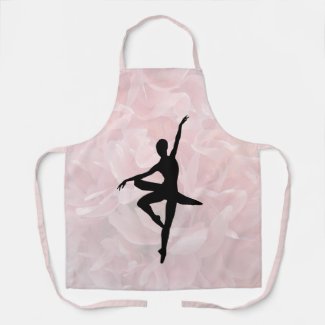 Girly Pink Ballerina Floral Apron