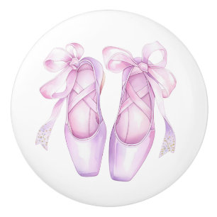 Girly Pink Ballet Shoes Ceramic Knob