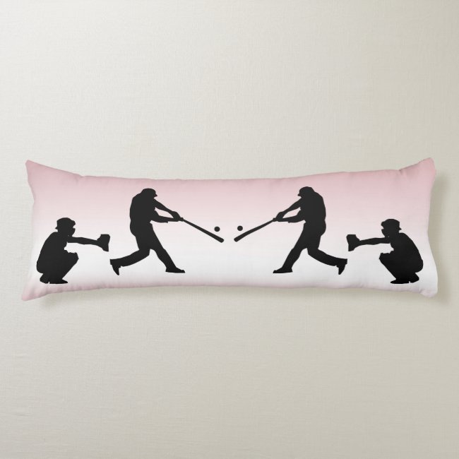 Girly Pink Baseball Play Ball Abstract Body Pillow