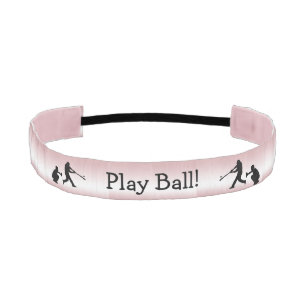 Girly Pink Baseball Play Ball Headband