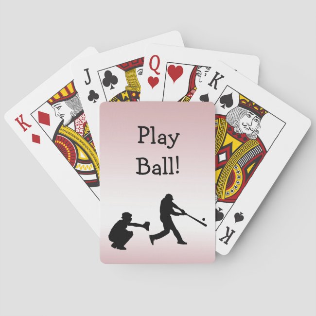 Girly Pink Baseball Play Ball Playing Cards