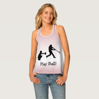 Girly Pink Baseball Play Ball Tank Top