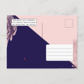 Girly Pink Black Glitter Masquerade Quinceañera Invitation Postcard (Back)
