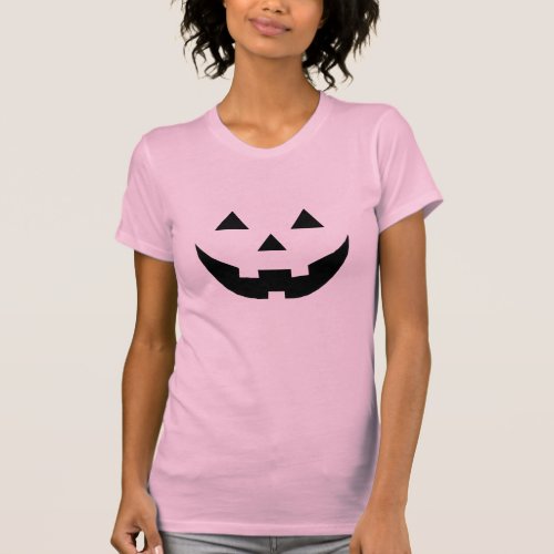 Girly pink black Jack o lantern fun cute Halloween T_Shirt