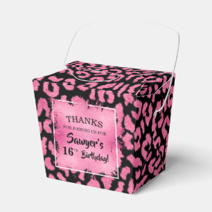 Girly Pink Black Leopard Spots Favor Box