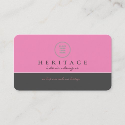 Girly Pink Black Professional Social Media Logo Business Card