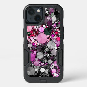 Girly Pink Bling Abstract iPhone 13 Case